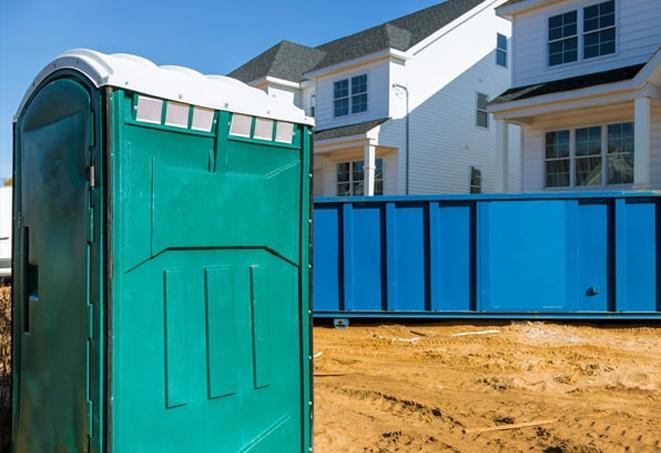 necessary job site infrastructure multiple porta potties for workers